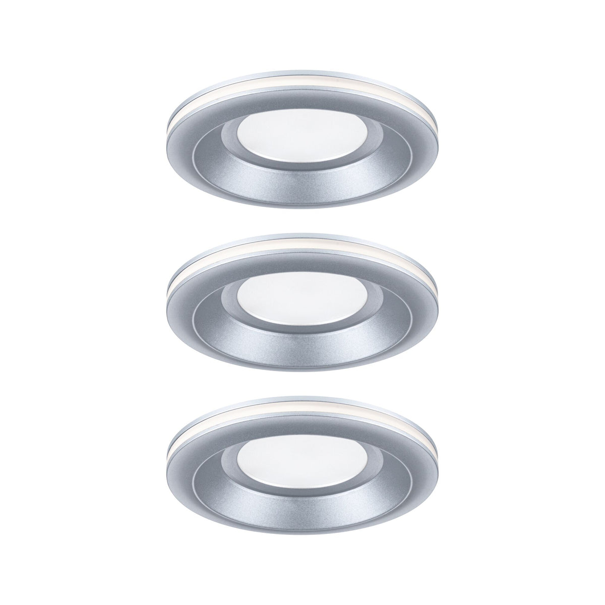 LED Einbauleuchte Sormus 3er-Set IP65 rund 100mm 3x4,8W / 1,5W 3x300lm 230V 3000K Chrom matt