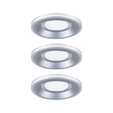 LED Einbauleuchte Sormus 3er-Set IP65 rund 100mm 3x4,8W / 1,5W 3x300lm 230V 3000K Chrom matt