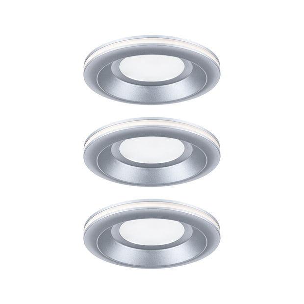LED Einbauleuchte Sormus 3er-Set IP65 rund 100mm 3x4,8W / 1,5W 3x300lm 230V 3000K Chrom matt