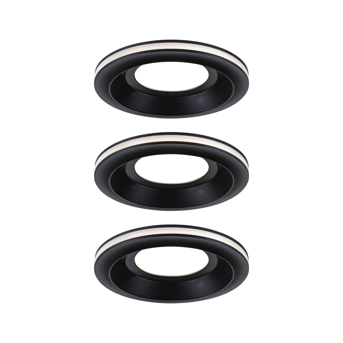 LED Einbauleuchte Sormus 3er-Set IP65 rund 100mm 3x4,8W / 1,5W 3x300lm 230V 3000K Schwarz