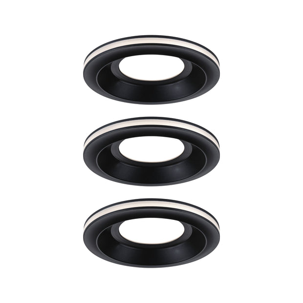 LED Einbauleuchte Sormus 3er-Set IP65 rund 100mm 3x4,8W / 1,5W 3x300lm 230V 3000K Schwarz
