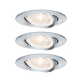 LED Einbauleuchte Nova GU10 Flat schwenkbar 3x4,9W 3x550lm 230V 2700K Alu gedreht