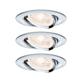 LED Einbauleuchte Nova GU10 Flat schwenkbar 3x4,9W 3x550lm 230V 2700K Chrom