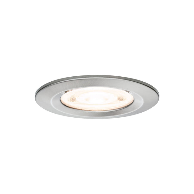 LED Einbauleuchte Nova GU10 Flat starr IP44 4,9W 550lm 230V 2700K Eisen gebuerstet