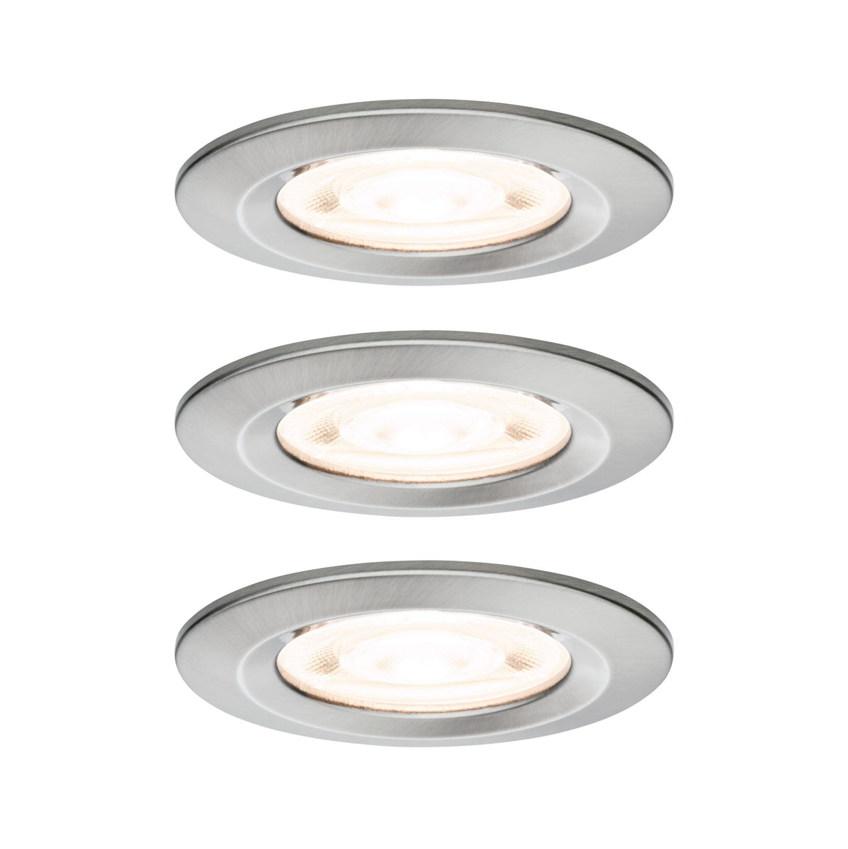 LED Einbauleuchte Nova GU10 Flat starr IP44 3x4,9W 3x550lm 230V 2700K Eisen gebuerstet