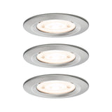 LED Einbauleuchte Nova GU10 Flat starr IP44 3x4,9W 3x550lm 230V 2700K Eisen gebuerstet