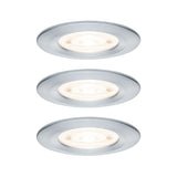 LED Einbauleuchte Nova GU10 Flat starr IP44 3x4,9W 3x550lm 230V 2700K Alu gedreht