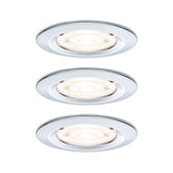 LED Einbauleuchte Nova GU10 Flat starr IP44 3x4,9W 3x550lm 230V 2700K Chrom