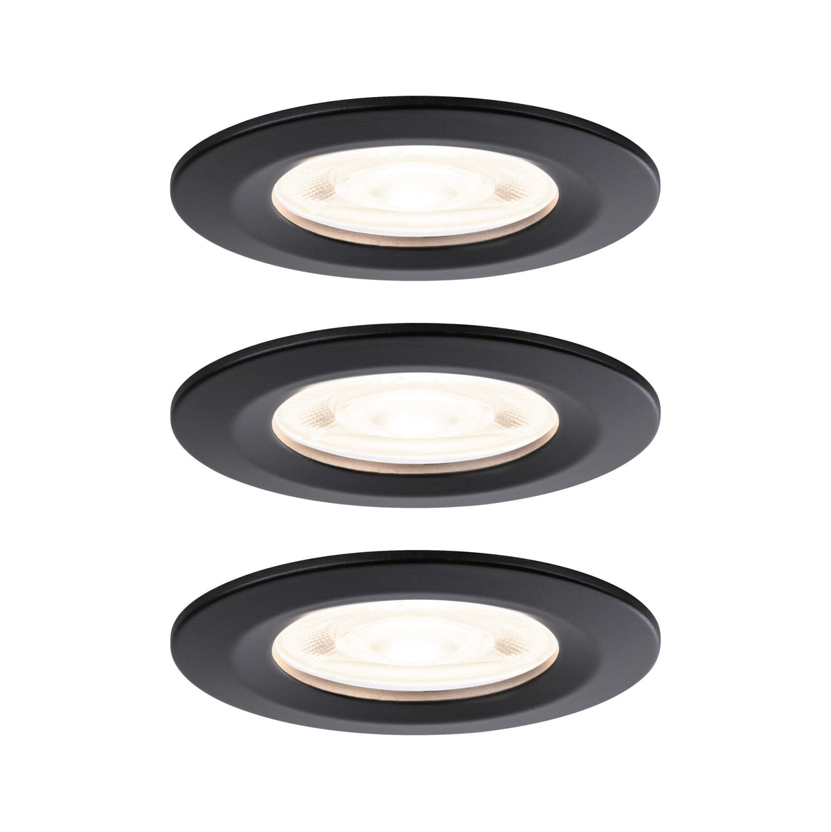 LED Einbauleuchte Nova GU10 Flat starr IP44 3x4,9W 3x550lm 230V 2700K Schwarz matt