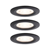 LED Einbauleuchte Nova GU10 Flat starr IP44 3x4,9W 3x550lm 230V 2700K Schwarz matt