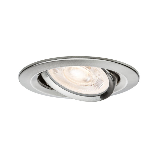 LED Einbauleuchte 3-Step-Dim Nova GU10 Flat schwenkbar 4,9W 550lm 230V dimmbar 2700K Eisen gebuerstet