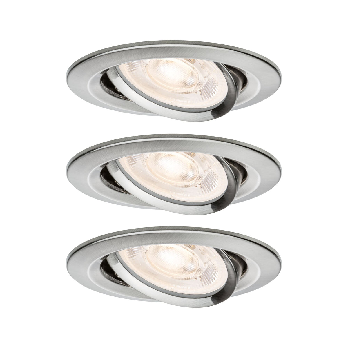 LED Einbauleuchte 3-Step-Dim Nova GU10 Flat schwenkbar 3x4,9W 3x550lm 230V dimmbar 2700K Eisen gebuerstet