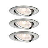 LED Einbauleuchte 3-Step-Dim Nova GU10 Flat schwenkbar 3x4,9W 3x550lm 230V dimmbar 2700K Eisen gebuerstet