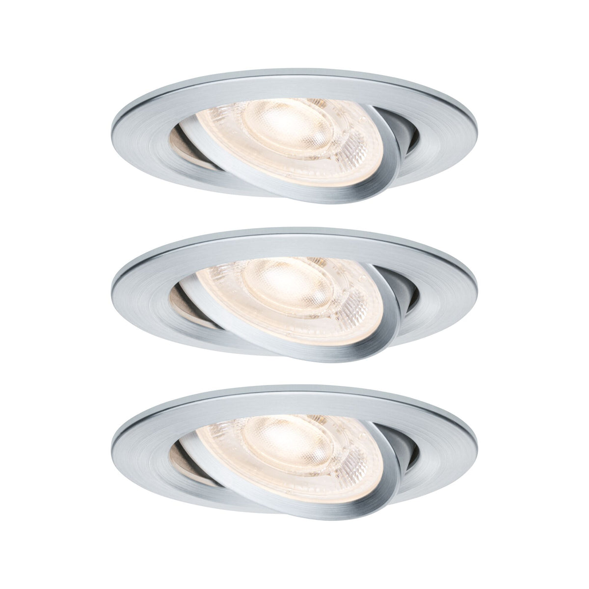 LED Einbauleuchte 3-Step-Dim Nova GU10 Flat schwenkbar 3x4,9W 3x550lm 230V dimmbar 2700K Alu gedreht
