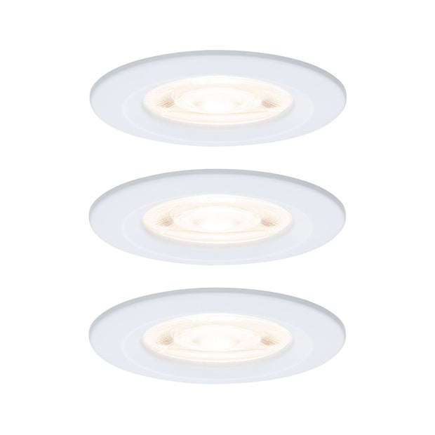 LED Einbauleuchte 3-Step-Dim Nova GU10 Flat starr IP44 3x4,9W 3x550lm 230V dimmbar 2700K Weiss matt