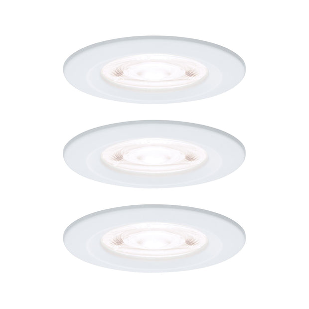 LED Einbauleuchte Nova GU10 Flat starr IP44 3x4,9W 3x550lm 230V 4000K Weiss matt