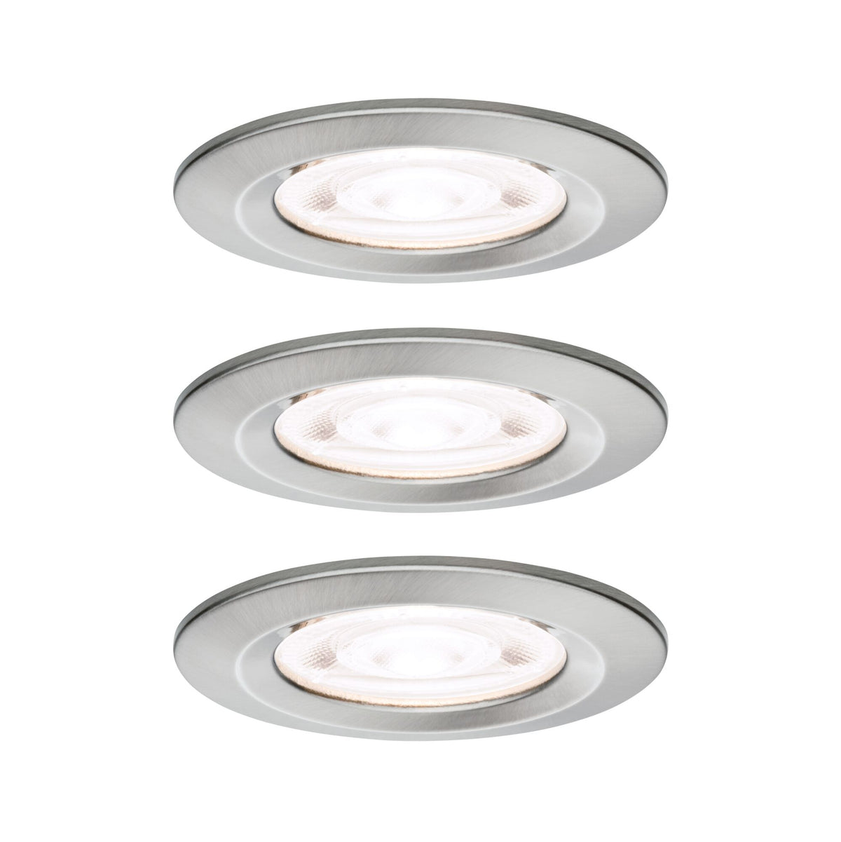 LED Einbauleuchte Nova GU10 Flat starr IP44 3x4,9W 3x550lm 230V 4000K Eisen gebuerstet
