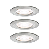 LED Einbauleuchte Nova GU10 Flat starr IP44 3x4,9W 3x550lm 230V 4000K Eisen gebuerstet