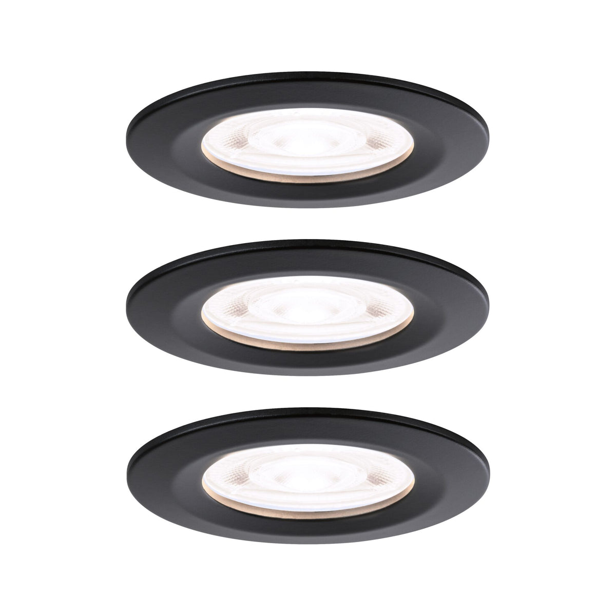 LED Einbauleuchte Nova GU10 Flat starr IP44 3x4,9W 3x550lm 230V 4000K Schwarz matt