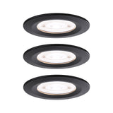 LED Einbauleuchte Nova GU10 Flat starr IP44 3x4,9W 3x550lm 230V 4000K Schwarz matt
