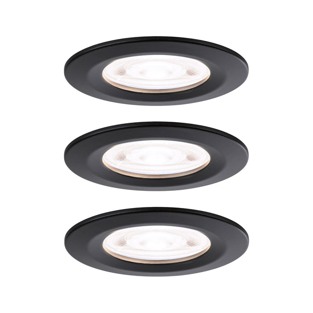 LED Einbauleuchte Nova GU10 Flat starr IP44 3x4,9W 3x550lm 230V 4000K Schwarz matt