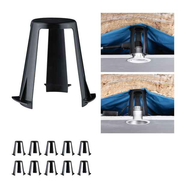 Einbauleuchten Zubehoer Abstandshalter fuer Einbauleuchten 62 - 90mm 10er-Set Schwarz