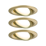 LED Einbauleuchte 3-Step-Dim Nova Coin 3-Step-Dim Basisset schwenkbar rund 84mm 50 Grad Coin 3x6W 3x470lm 230V dimmbar 2700K Gold matt