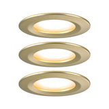 LED Einbauleuchte 3-Step-Dim Nova Coin Basisset starr IP44 rund 74mm Coin 3x6W 3x470lm 230V dimmbar 2700K Gold matt