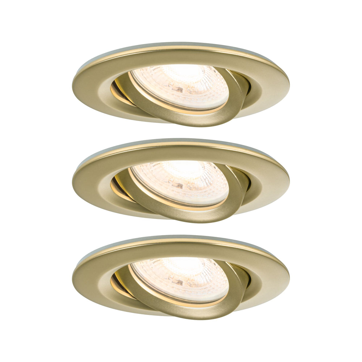 LED Einbauleuchte Nova Plus 3er-Set IP65 rund 93mm 30 Grad GU10 3x6W 3x460lm 230V dimmbar 2700K Gold matt