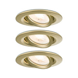 LED Einbauleuchte Nova Plus 3er-Set IP65 rund 93mm 30 Grad GU10 3x6W 3x460lm 230V dimmbar 2700K Gold matt