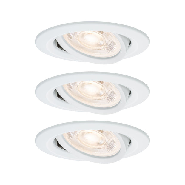 LED Einbauleuchte Nova Plus GU10 Flat IP65 93mm 3x4,9W 3x550lm 230V dimmbar 2700K Weiss matt