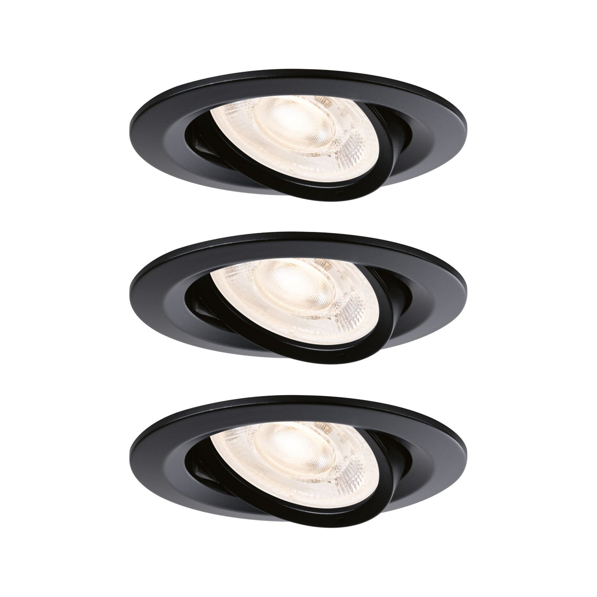 LED Einbauleuchte Nova Plus GU10 Flat IP65 93mm 3x4,9W 3x550lm 230V dimmbar 2700K Schwarz matt