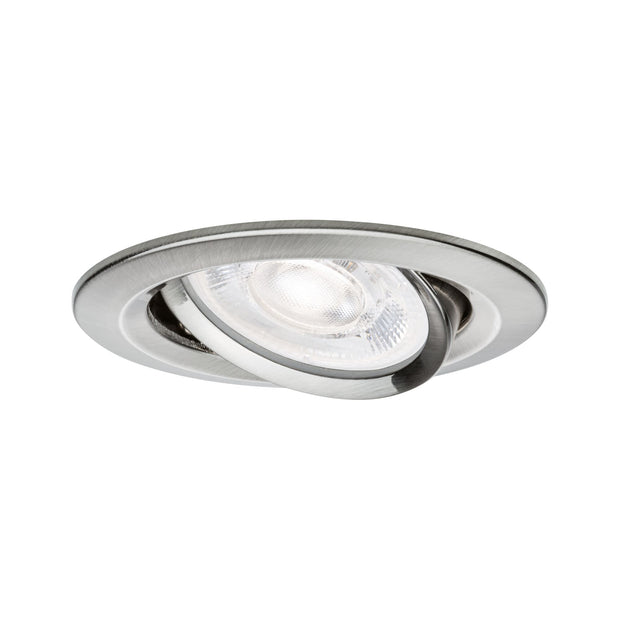LED Einbauleuchte Nova Plus GU10 Flat IP65 93mm 4,9W 550lm 230V dimmbar 4000K Eisen gebuerstet