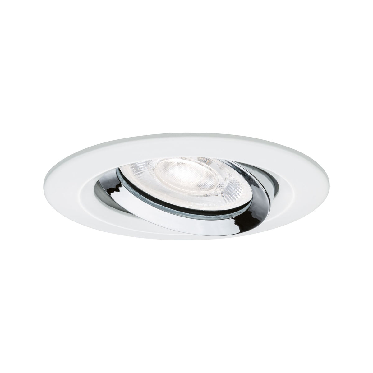 LED Einbauleuchte Nova Plus GU10 Flat IP65 93mm 4,9W 550lm 230V dimmbar 4000K Weiss matt/Chrom