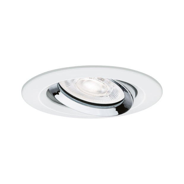LED Einbauleuchte Nova Plus GU10 Flat IP65 93mm 4,9W 550lm 230V dimmbar 4000K Weiss matt/Chrom