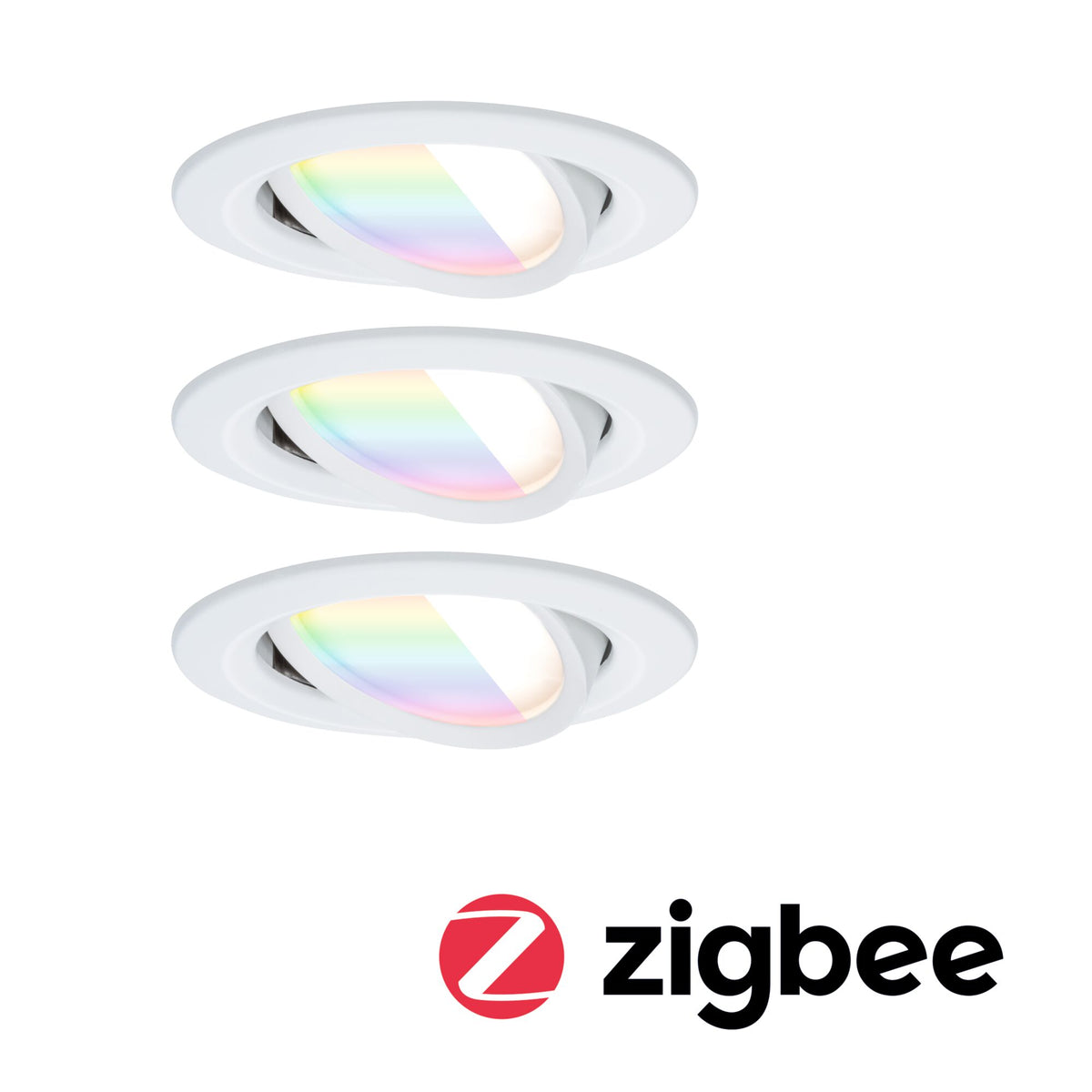 LED Einbauleuchte Nova Coin rund 84mm 50 Grad RGBW+ 3x6W 3x500lm 230V Weiss matt Aluminium