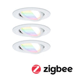 LED Einbauleuchte Nova Coin rund 84mm 50 Grad RGBW+ 3x6W 3x500lm 230V Weiss matt Aluminium