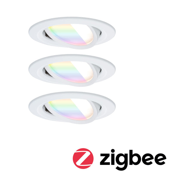 LED Einbauleuchte Nova Coin rund 84mm 50 Grad RGBW+ 3x6W 3x500lm 230V Weiss matt Aluminium