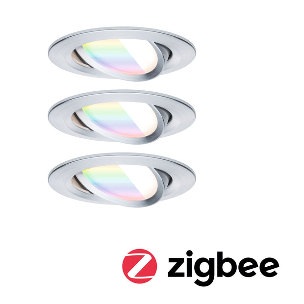 LED Einbauleuchte Nova Coin rund 84mm 50 Grad RGBW+ 3x6W 3x500lm 230V Alu gedreht Aluminium