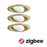 LED Einbauleuchte Nova Coin rund 84mm 50 Grad RGBW+ 3x6W 3x500lm 230V Gold matt Aluminium