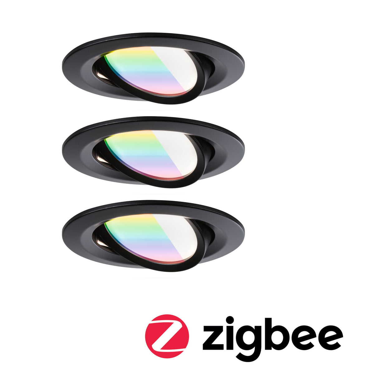 LED Einbauleuchte Nova Coin rund 84mm 50 Grad RGBW+ 3x6W 3x500lm 230V Schwarz matt Aluminium
