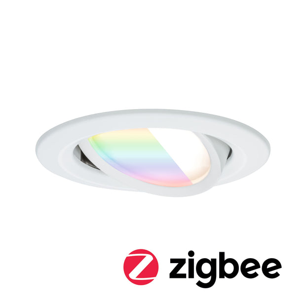 LED Einbauleuchte Nova Coin rund 84mm 50 Grad RGBW+ 6W 500lm 230V Weiss matt Aluminium