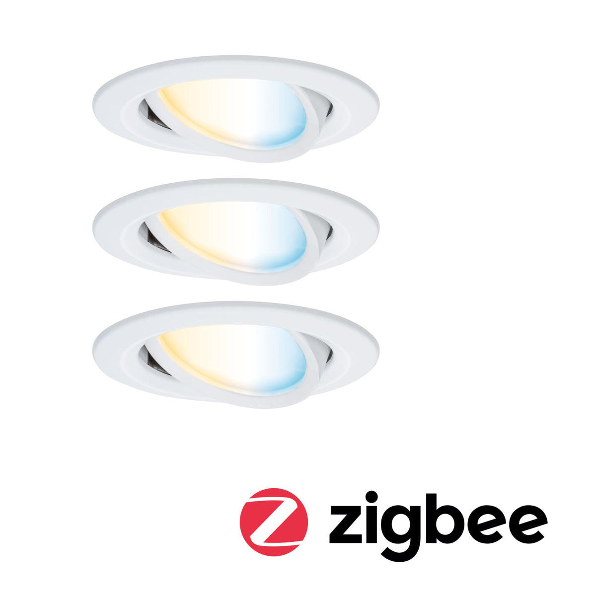 LED Einbauleuchte Nova Coin rund 84mm 50 Grad Tunable White 3x6W 3x500lm 230V Weiss matt Aluminium