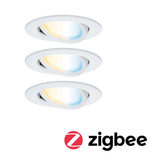 LED Einbauleuchte Nova Coin rund 84mm 50 Grad Tunable White 3x6W 3x500lm 230V Weiss matt Aluminium