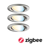 LED Einbauleuchte Nova Coin rund 84mm 50 Grad Tunable White 3x6W 3x530lm 230V Eisen gebuerstet Aluminium