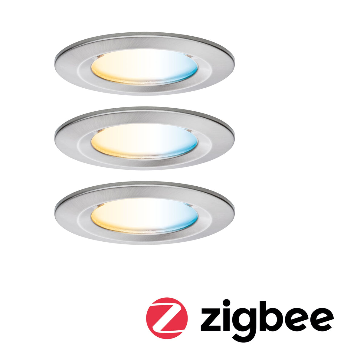 LED Einbauleuchte Nova Coin IP44 rund 78mm Tunable White 3x6W 3x530lm 230V Eisen gebuerstet Aluminium