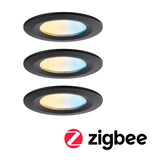 LED Einbauleuchte Nova Coin IP44 rund 78mm Tunable White 3x6W 3x530lm 230V Schwarz matt Aluminium