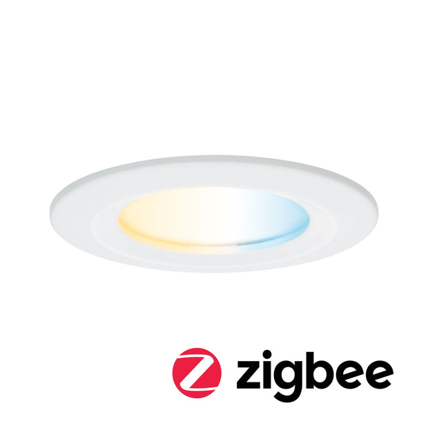 LED Einbauleuchte Nova Coin IP44 rund 78mm Tunable White 6W 530lm 230V Weiss matt Aluminium