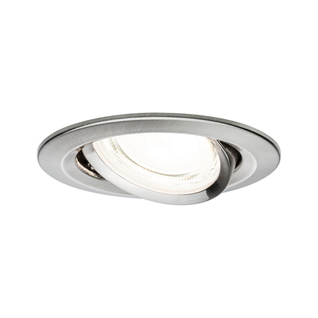 LED Einbauleuchte Nova Coin Einzelleuchte rund 84mm 50 Grad 2,8W 505lm 230V 4000K Eisen gebuerstet