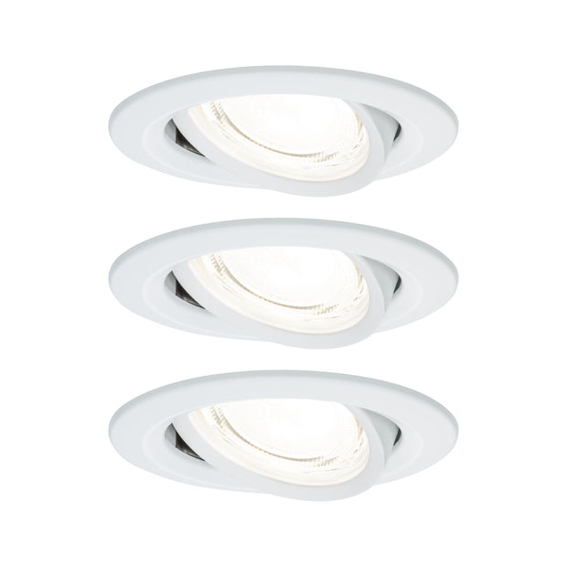 LED Einbauleuchte Nova Coin 3er-Set rund 84mm 50 Grad 3x2,8W 3x505lm 230V 4000K Weiss matt